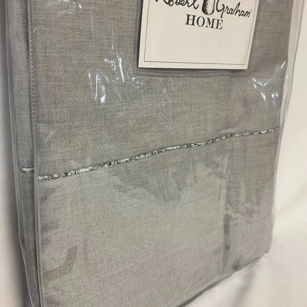 Robert Graham Flat Sheet Queen Charcoal Gray SHEET ONLY 360 Thread Count $175